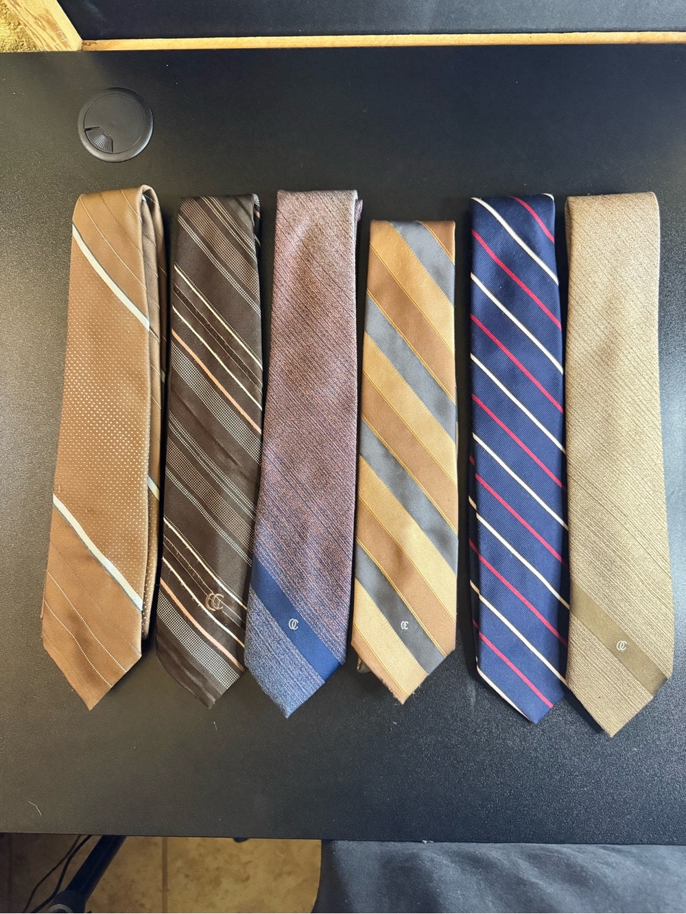 Oleg Cassini by Surna Men’s Neck Tie Lot 6 Vintage Striped Geometric Patterns
